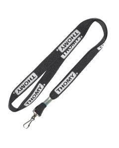 1/2" Lanyard Black with Swivel Hook Print 1 Side