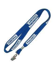 3/4" Lanyard Blue with Bull Dog Clip Print 1 Side
