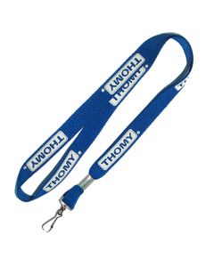 3/8" Lanyard Blue with Swivel Hook Print 1 Side