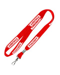 3/8" Lanyard Red with Swivel Hook Print 1 Side