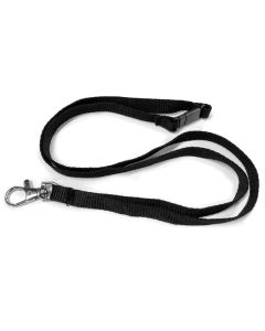 3/8" Lanyard Black with Breakaway Lobster Hook