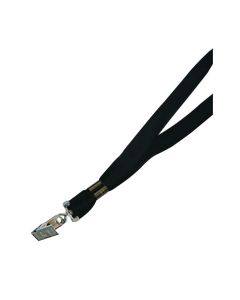 3/8" Lanyard Black with Bulldog Clip and Breakaway