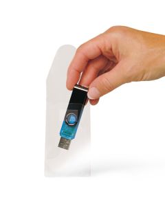 Self adhesive USB Flash Drive Pocket with flap 2" x 3.
