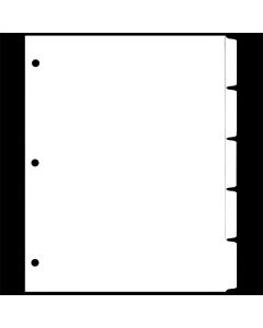 White Copier Tab Dividers 5th cut-Reverse 3 Holes