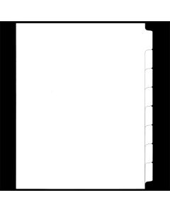 White Copier Tab Dividers 8th cut - Straight