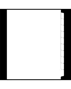 White Copier Tab Dividers 10th cut - Reverse