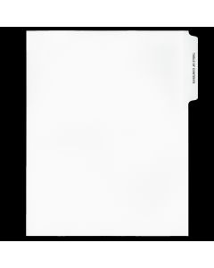 Family Court Tabs White "Table of Contents" 3rd cut