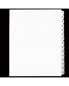 SW Index Tab Dividers White 15th Cut #1-15