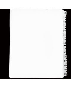 SW Index Tab Dividers White 15th Cut #16-30