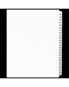SW Index Tab Dividers White 25th Cut #151-175