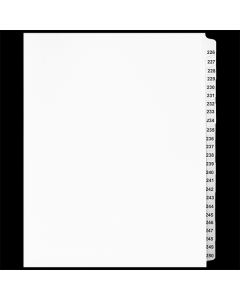 SW Index Tab Dividers White 25th Cut #226-250