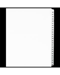 SW Index Tab Dividers White 25th Cut #26-50