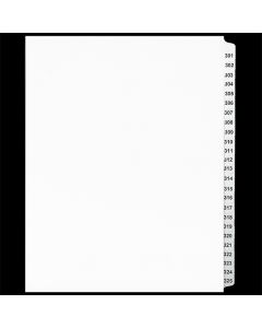 SW Index Tab Dividers White 25th Cut #301-325