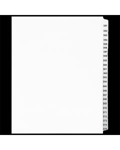 SW Index Tab Dividers White 25th Cut #351-375