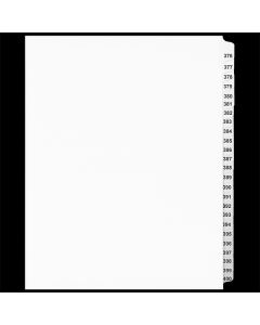 SW Index Tab Dividers White 25th Cut #376-400