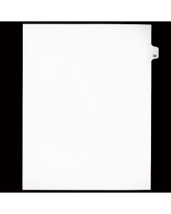 SW Index Tab Dividers White 25th Cut #54