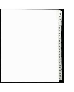 SW Index Tab Dividers White 25th Cut #76-100