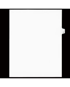 SW Index Tab Dividers White 25th Cut "H"