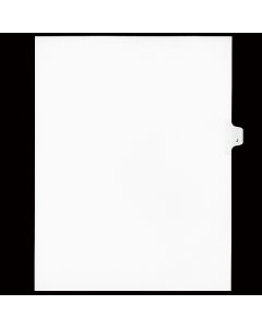 SW Index Tab Dividers White 25th Cut "J"