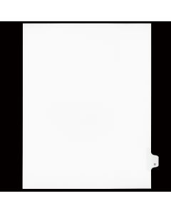 SW Index Tab Dividers White 25th Cut "U"