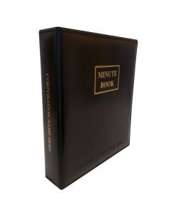 Black Castillian 1-1/2 Stitched Minute Book Binders