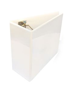4" Slant D Ring White Showcase Clear View Binder