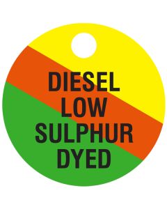 Small "LOW SULPHUR DIESEL DYED" CPPI Fuel Tag 2.5x2.5