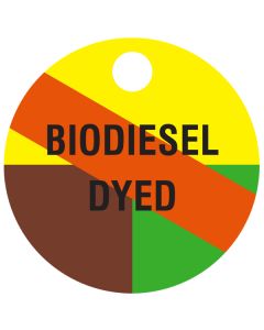 Small "BIO-DIESEL DYED" CPPI Fuel Tag 2.5"x2.5"