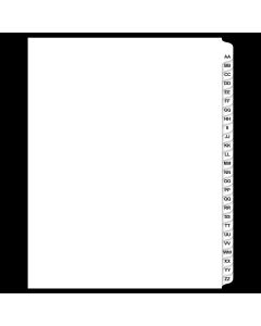 White Tab Dividers 11" AA to ZZ 26th cut  #D411400