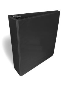 Cartable noir à anneaux en D de 2 po avec pochette transparente pour page personnalisée.