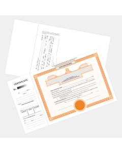 Orange Laser Share Certificate with Seal - Alberta
