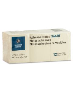Adhesive Notes Yellow 1.5X2 12/pk