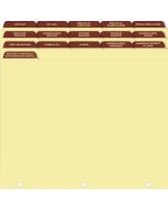 Minute book tabs sets 16 tabs 5th cut Maroon print 3 h