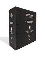 Black expandable post binder for O&M manuals, 3 to 5 inch capacity shown with full-colour digitally printed cover.